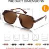imageFEISEDY Retro Square Aviator Sunglasses Women Men 70s Vintage Trendy Plastic Frame Sun Glasses B4158Tortoise Frame  Tea Lens