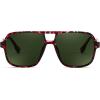 imageFEISEDY Retro Square Aviator Sunglasses Women Men 70s Vintage Trendy Plastic Frame Sun Glasses B4158Tortoise FrameGreen Lens