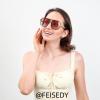 imageFEISEDY Retro Square Aviator Sunglasses Women Men 70s Vintage Trendy Plastic Frame Sun Glasses B4158Transparent Green  Green