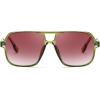 imageFEISEDY Retro Square Aviator Sunglasses Women Men 70s Vintage Trendy Plastic Frame Sun Glasses B4158Transparent Green FramePink Lens