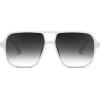 imageFEISEDY Retro Square Aviator Sunglasses Women Men 70s Vintage Trendy Plastic Frame Sun Glasses B4158White