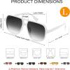 imageFEISEDY Retro Square Aviator Sunglasses Women Men 70s Vintage Trendy Plastic Frame Sun Glasses B4158White