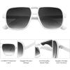 imageFEISEDY Retro Square Aviator Sunglasses Women Men 70s Vintage Trendy Plastic Frame Sun Glasses B4158White