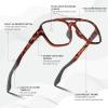 imageFEISEDY Sports Blue Light Glasses for Men Lightweight Anti Slip Running Cycling Square Glasses Computer Eyeglasses B0156Matte Tortoise