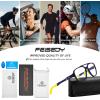 imageFEISEDY Sports Blue Light Glasses for Men Lightweight Anti Slip Running Cycling Square Glasses Computer Eyeglasses B0156Matte Transparent BlueYellow Leg