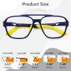 imageFEISEDY Sports Blue Light Glasses for Men Lightweight Anti Slip Running Cycling Square Glasses Computer Eyeglasses B0156Matte Transparent BlueYellow Leg