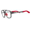 imageFEISEDY Sports Blue Light Glasses for Men Lightweight Anti Slip Running Cycling Square Glasses Computer Eyeglasses B0156Matte Transparent GreyRed Leg