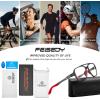 imageFEISEDY Sports Blue Light Glasses for Men Lightweight Anti Slip Running Cycling Square Glasses Computer Eyeglasses B0156Matte Transparent GreyRed Leg