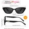 imageFEISEDY Trendy Polarized Cateye Sunglasses for Women Men Retro Rectangle Narrow Sunnies B4176Black