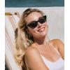 imageFEISEDY Trendy Polarized Cateye Sunglasses for Women Men Retro Rectangle Narrow Sunnies B4176Black