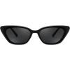imageFEISEDY Trendy Polarized Cateye Sunglasses for Women Men Retro Rectangle Narrow Sunnies B4176Black