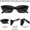 imageFEISEDY Trendy Polarized Cateye Sunglasses for Women Men Retro Rectangle Narrow Sunnies B4176Black