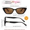 imageFEISEDY Trendy Polarized Cateye Sunglasses for Women Men Retro Rectangle Narrow Sunnies B4176Black FrameBrown Lens