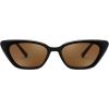 imageFEISEDY Trendy Polarized Cateye Sunglasses for Women Men Retro Rectangle Narrow Sunnies B4176Black FrameBrown Lens