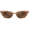 imageFEISEDY Trendy Polarized Cateye Sunglasses for Women Men Retro Rectangle Narrow Sunnies B4176Caramel