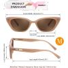 imageFEISEDY Trendy Polarized Cateye Sunglasses for Women Men Retro Rectangle Narrow Sunnies B4176Caramel