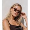 imageFEISEDY Trendy Polarized Cateye Sunglasses for Women Men Retro Rectangle Narrow Sunnies B4176Tortoise FrameBrown Lens