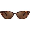 imageFEISEDY Trendy Polarized Cateye Sunglasses for Women Men Retro Rectangle Narrow Sunnies B4176Tortoise FrameBrown Lens