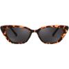 imageFEISEDY Trendy Polarized Cateye Sunglasses for Women Men Retro Rectangle Narrow Sunnies B4176Tortoise FrameGrey Lens