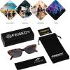 imageFEISEDY Trendy Polarized Cateye Sunglasses for Women Men Retro Rectangle Narrow Sunnies B4176Tortoise FrameGrey Lens