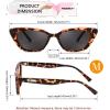 imageFEISEDY Trendy Polarized Cateye Sunglasses for Women Men Retro Rectangle Narrow Sunnies B4176Tortoise FrameGrey Lens
