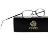 imageFEISEDY Vintage Blue Light Glasses for Women Metal Y2K Rectangle Glasses Gold Silver Fake Nerd Eyewear Frame B0271Black
