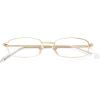 imageFEISEDY Vintage Blue Light Glasses for Women Metal Y2K Rectangle Glasses Gold Silver Fake Nerd Eyewear Frame B0271Gold