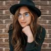 imageFEISEDY Vintage Blue Light Glasses for Women Metal Y2K Rectangle Glasses Gold Silver Fake Nerd Eyewear Frame B0271Rose Gold