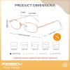 imageFEISEDY Vintage Blue Light Glasses for Women Metal Y2K Rectangle Glasses Gold Silver Fake Nerd Eyewear Frame B0271Rose Gold