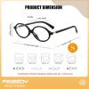 imageFEISEDY Vintage Oval Glasses for Women Men Retro Tortoise Blue Light Blocking Glasses Small Fake Nerd Eyewear Frames B0254Black