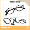 imageFEISEDY Vintage Oval Glasses for Women Men Retro Tortoise Blue Light Blocking Glasses Small Fake Nerd Eyewear Frames B0254Black