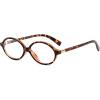 imageFEISEDY Vintage Oval Glasses for Women Men Retro Tortoise Blue Light Blocking Glasses Small Fake Nerd Eyewear Frames B0254Tortoise