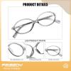 imageFEISEDY Vintage Oval Glasses for Women Men Retro Tortoise Blue Light Blocking Glasses Small Fake Nerd Eyewear Frames B0254Transparent Grey