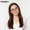 imageFEISEDY Vintage Oval Glasses for Women Men Retro Tortoise Blue Light Blocking Glasses Small Fake Nerd Eyewear Frames B0254Transparent Tea