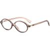 imageFEISEDY Vintage Oval Glasses for Women Men Retro Tortoise Blue Light Blocking Glasses Small Fake Nerd Eyewear Frames B0254Transparent Tea
