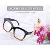 imageFEISEDY Women Men Blue Light Blocking Glasses Frame Oversized Designer Luxury Square Eyewear B2695FFBlack Gradient Leopard Frame