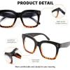 imageFEISEDY Women Men Blue Light Blocking Glasses Frame Oversized Designer Luxury Square Eyewear B2695FFBlack Gradient Leopard Frame