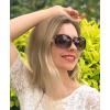 imageFEISEDY Women Oversized Polarized Sunglasses Ladies Large Shades Classic Fox Sunglasses B2730Purple