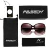 imageFEISEDY Women Oversized Polarized Sunglasses Ladies Large Shades Classic Fox Sunglasses B2730Wine