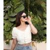 imageFEISEDY Womens Sunglasses Trendy Mirrored One Piece Lens Men Reflective Sun Glasses B41142 Packgreen Mirror  Black