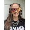 imageFEISEDY Womens Sunglasses Trendy Mirrored One Piece Lens Men Reflective Sun Glasses B41142 Packpink Mirror  Sliver Mirror