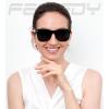 imageFEISEDY Womens Sunglasses Trendy Mirrored One Piece Lens Men Reflective Sun Glasses B4114Black