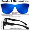 imageFEISEDY Womens Sunglasses Trendy Mirrored One Piece Lens Men Reflective Sun Glasses B4114Black FrameBlue Mirror