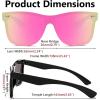 imageFEISEDY Womens Sunglasses Trendy Mirrored One Piece Lens Men Reflective Sun Glasses B4114Black FramePink Mirror