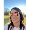 imageFEISEDY Womens Sunglasses Trendy Mirrored One Piece Lens Men Reflective Sun Glasses B4114Black FramePink Mirror