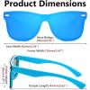 imageFEISEDY Womens Sunglasses Trendy Mirrored One Piece Lens Men Reflective Sun Glasses B4114Blue FrameBlue Mirror