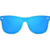 imageFEISEDY Womens Sunglasses Trendy Mirrored One Piece Lens Men Reflective Sun Glasses B4114Blue FrameBlue Mirror