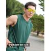imageFEISEDY Womens Sunglasses Trendy Mirrored One Piece Lens Men Reflective Sun Glasses B4114Gold Mirror