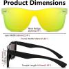 imageFEISEDY Womens Sunglasses Trendy Mirrored One Piece Lens Men Reflective Sun Glasses B4114Gold Mirror