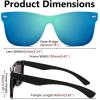 imageFEISEDY Womens Sunglasses Trendy Mirrored One Piece Lens Men Reflective Sun Glasses B4114Light Blue Mirror